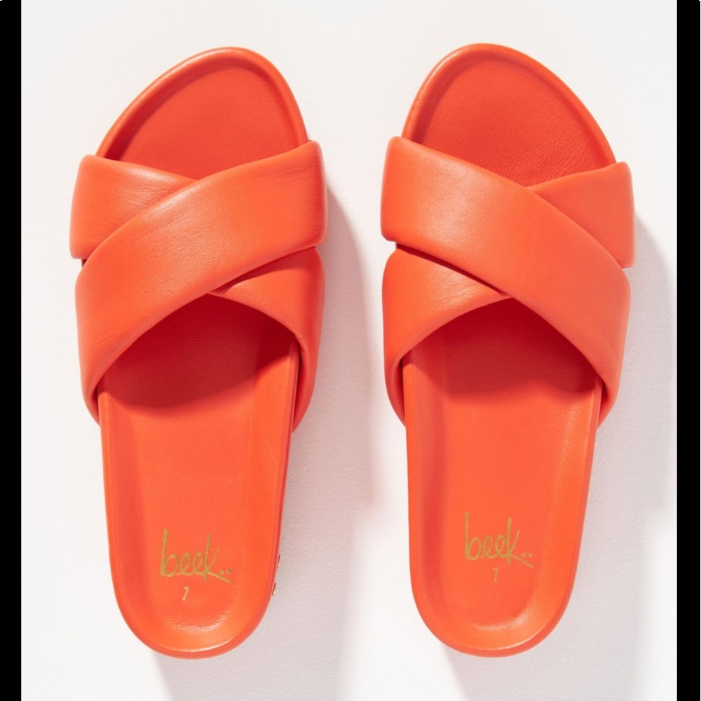 Orange Beek strap sandals